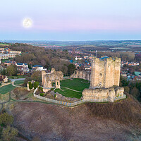 Buy canvas prints of Conisbrough Castle Full Moon  by Apollo Aerial Photography