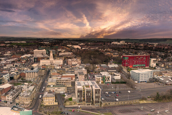 Barnsley Skyline Picture Board by Apollo Aerial Photography