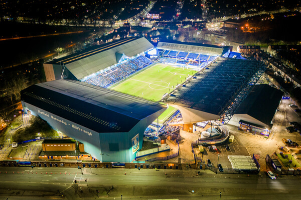 Hillsborough Stadium at Night Picture Board by Apollo Aerial Photography