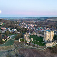 Buy canvas prints of Conisbrough Castle Full Moon  by Apollo Aerial Photography