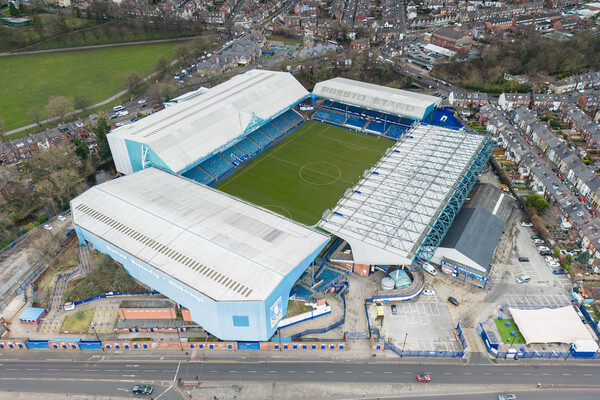 Hillsborough Football Stadium Picture Board by Apollo Aerial Photography