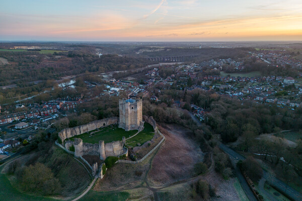 Conisbrough Castle Sunrise Picture Board by Apollo Aerial Photography