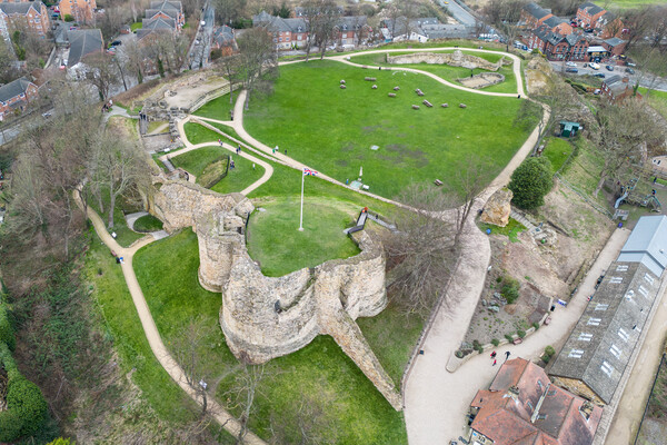 Pontefract Castle From The Air Picture Board by Apollo Aerial Photography