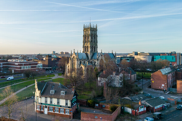 St Georges Church, Doncaster Picture Board by Apollo Aerial Photography