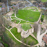 Buy canvas prints of Pontefract Castle From The Air by Apollo Aerial Photography
