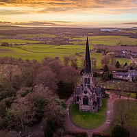 Buy canvas prints of Wentworth Church Sunset by Apollo Aerial Photography