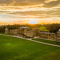 Buy canvas prints of The Sun sets on Wentworth Woodhouse by Apollo Aerial Photography