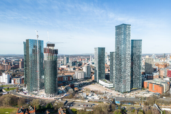 Manchester Skyscraper District Picture Board by Apollo Aerial Photography