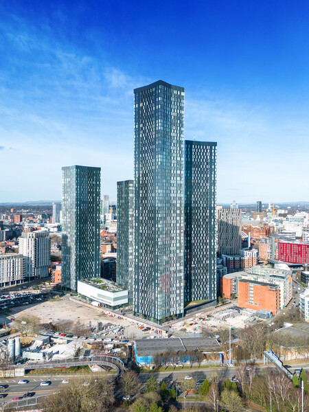 Manchester Skyscrapers Picture Board by Apollo Aerial Photography