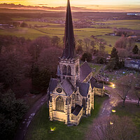 Buy canvas prints of Wentworth Church Sunset by Apollo Aerial Photography