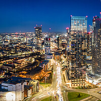 Buy canvas prints of Manchester at Night by Apollo Aerial Photography