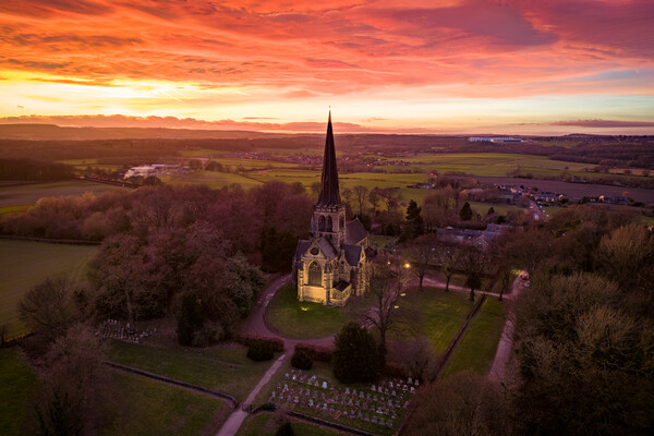 Wentworth Church Rotherham Picture Board by Apollo Aerial Photography