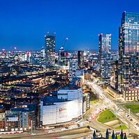 Buy canvas prints of Manchester Blue Hour by Apollo Aerial Photography