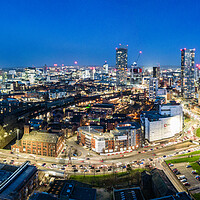Buy canvas prints of Manchester Skyline Night by Apollo Aerial Photography