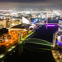 Buy canvas prints of Salford Quays at Night by Apollo Aerial Photography