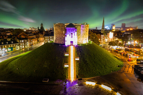 Cliffords Tower York Castle Aurora Picture Board by Apollo Aerial Photography