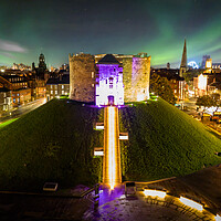 Buy canvas prints of Cliffords Tower York Castle Aurora by Apollo Aerial Photography