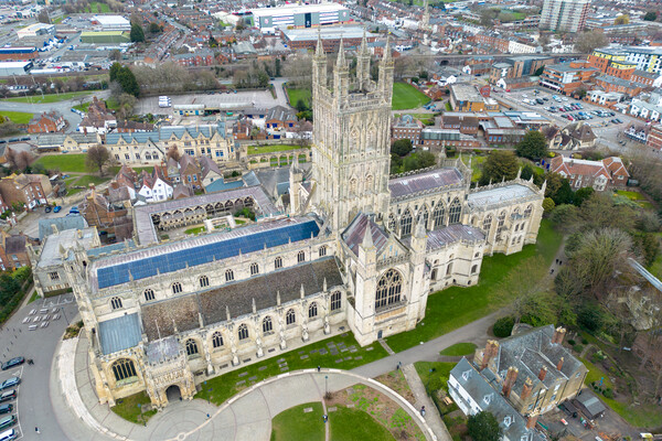 Gloucester Cathedral Aerial Picture Board by Apollo Aerial Photography