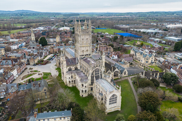 Gloucester Cathedral Aerial Views Picture Board by Apollo Aerial Photography