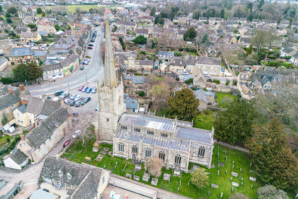 St Lawrence Church Lechlade Picture Board by Apollo Aerial Photography