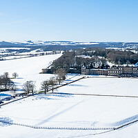 Buy canvas prints of Wentworth Woodhouse In The Snow by Apollo Aerial Photography