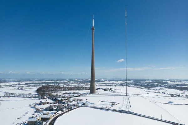 The Emley Moor transmitting station Picture Board by Apollo Aerial Photography