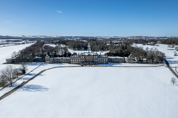 Snowfall on Wentworth Woodhouse Picture Board by Apollo Aerial Photography