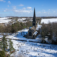 Buy canvas prints of Wentworth Church In The Snow by Apollo Aerial Photography