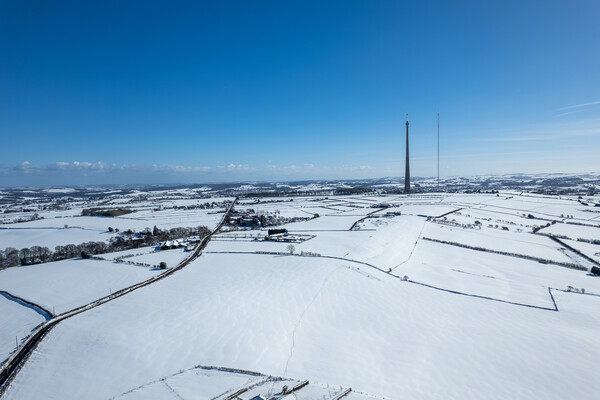 Emley Moor Heavy Snow Picture Board by Apollo Aerial Photography