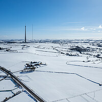 Buy canvas prints of The Emley Moor Heavy Snow by Apollo Aerial Photography
