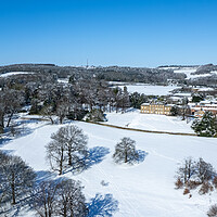 Buy canvas prints of Cannon Hall In The Snow by Apollo Aerial Photography