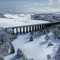 Buy canvas prints of Penistone Viaduct In The Snow  by Apollo Aerial Photography