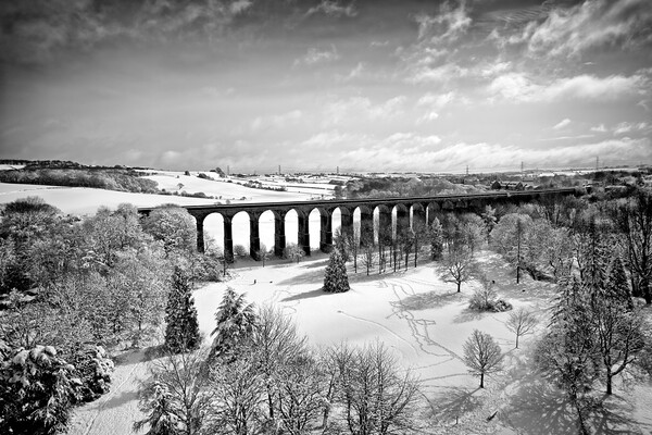 Penistone Viaduct Black and White Picture Board by Apollo Aerial Photography
