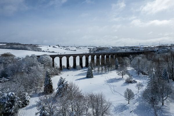 Penistone Viaduct Winter Scene Picture Board by Apollo Aerial Photography