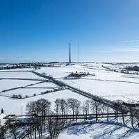 Buy canvas prints of Emley Moor Heavy Snow by Apollo Aerial Photography