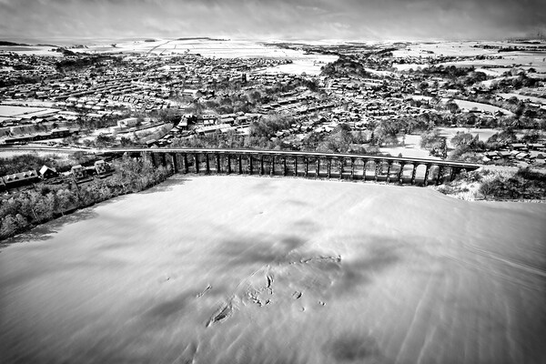 Penistone Viaduct Mono Picture Board by Apollo Aerial Photography