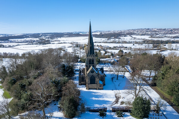 Wentworth Church In The Snow Picture Board by Apollo Aerial Photography