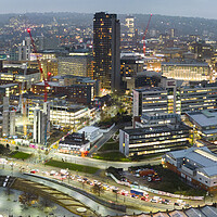 Buy canvas prints of Sheffield City At Night by Apollo Aerial Photography
