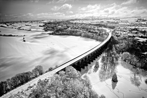 Penistone Viaduct Black and White Picture Board by Apollo Aerial Photography