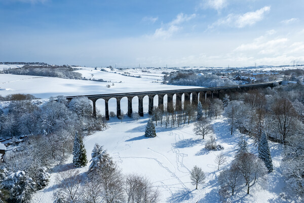 Penistone Viaduct Snow Picture Board by Apollo Aerial Photography