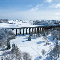 Buy canvas prints of Penistone Viaduct Snow by Apollo Aerial Photography