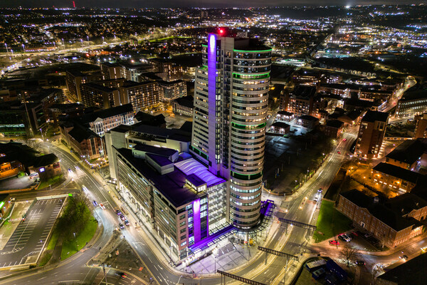 Bridgewater Place at Night Picture Board by Apollo Aerial Photography