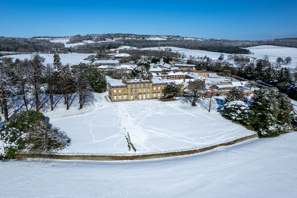 Cannon Hall Snow Picture Board by Apollo Aerial Photography