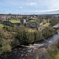 Buy canvas prints of Barnard Castle On The River Tees by Apollo Aerial Photography