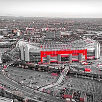 Buy canvas prints of Old Trafford Selective Red by Apollo Aerial Photography
