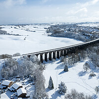 Buy canvas prints of Penistone Viaduct Snow by Apollo Aerial Photography