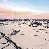 Buy canvas prints of Emley Moor Mast Winter Sunrise by Apollo Aerial Photography
