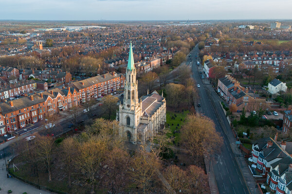 Christ Church Doncaster Picture Board by Apollo Aerial Photography