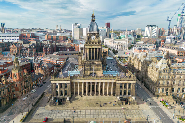 Leeds Town Hall From The Air Picture Board by Apollo Aerial Photography