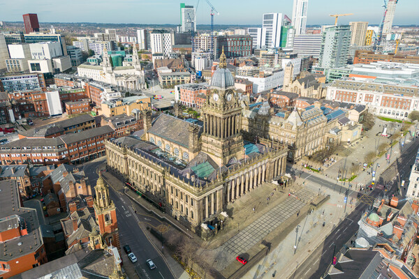 Leeds Town Hall Picture Board by Apollo Aerial Photography